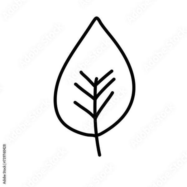 Fototapeta Leaf Line Minimal Icon