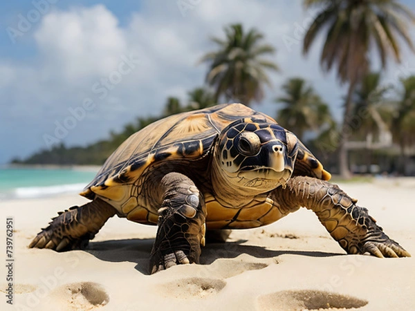 Obraz turtle on the sand