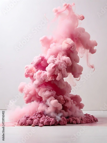 Obraz pink smoke on white background