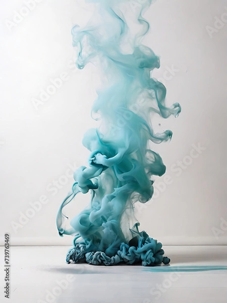 Obraz blue smoke on white background