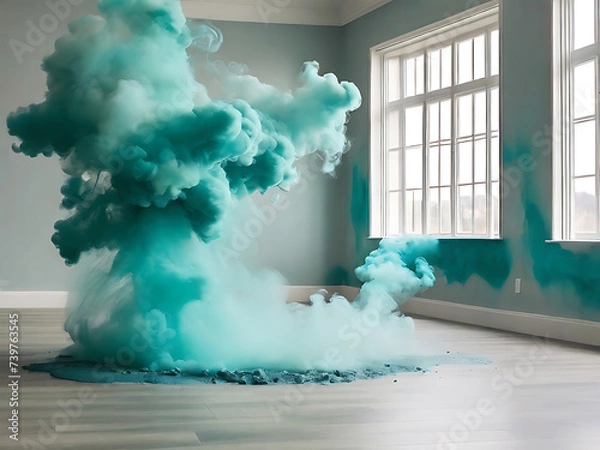 Obraz smoke from a house