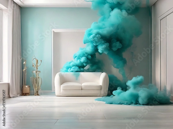 Obraz living room with smoke