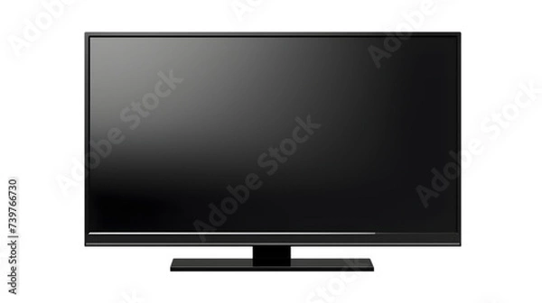 Fototapeta Modern large black TV, png file of isolated cutout object with shadow on white or transparent background