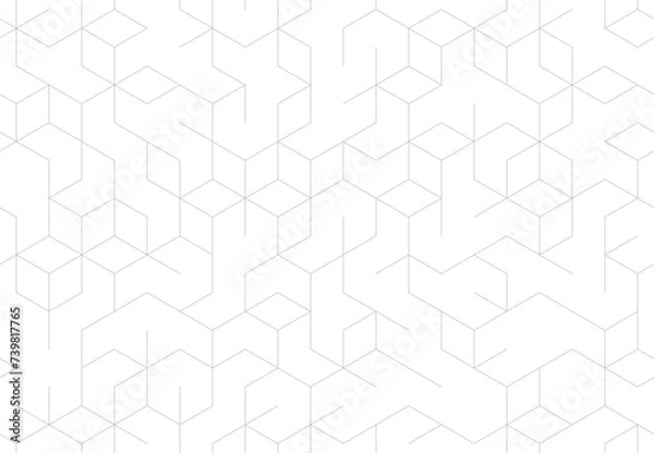 Obraz Cubes line geometric grid seamless pattern. Vector