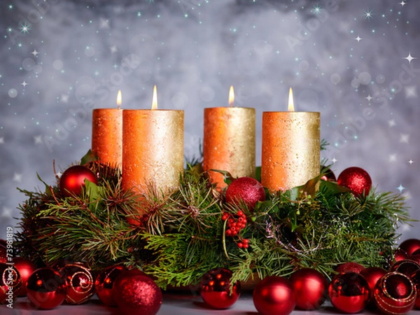 Fototapeta Fourth Advent Candle