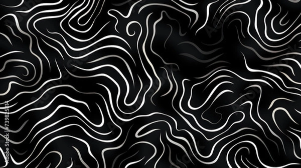 Fototapeta Black and white pencil art sketch lines in different patterns abstract backgrounds