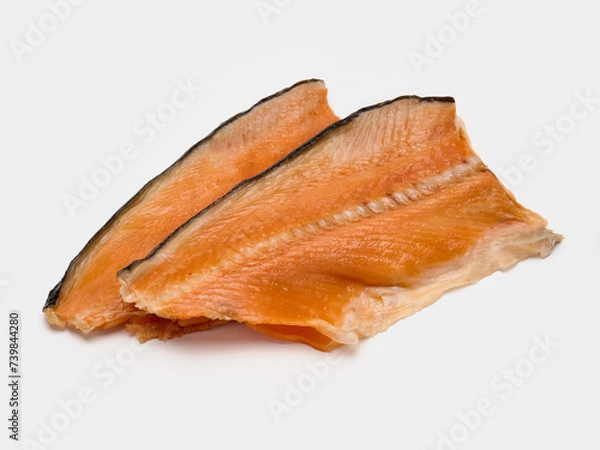 Obraz cold smoked salmon layer isolate on a white background