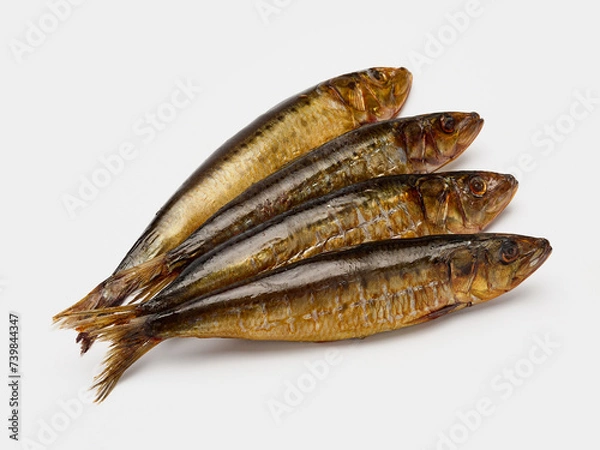 Obraz cold smoked herring isolate on a white background