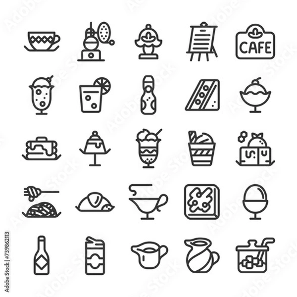 Obraz 喫茶店 純喫茶 カフェ アイコン セット