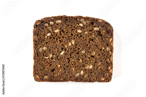Obraz Rye bread slices isolated on white background