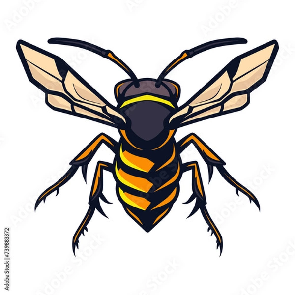 Fototapeta Simple design on a Wasp. Full body, colorful wasp vector design