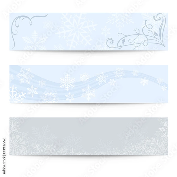 Obraz Abstract blank winter horizontal vector banners.