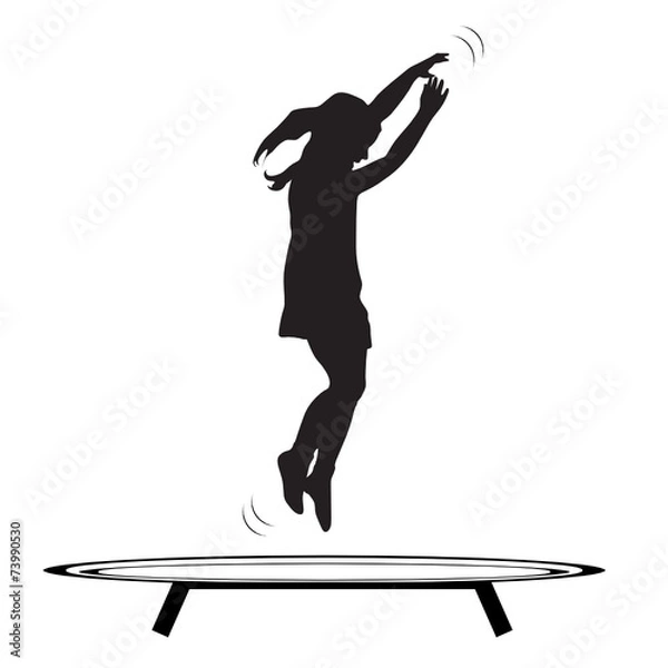 Fototapeta girl jumping trampoline