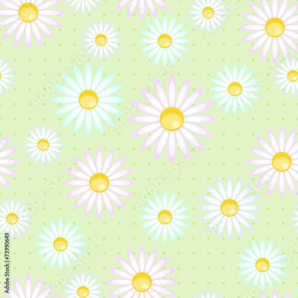 Fototapeta Seamless pattern of camomiles.
