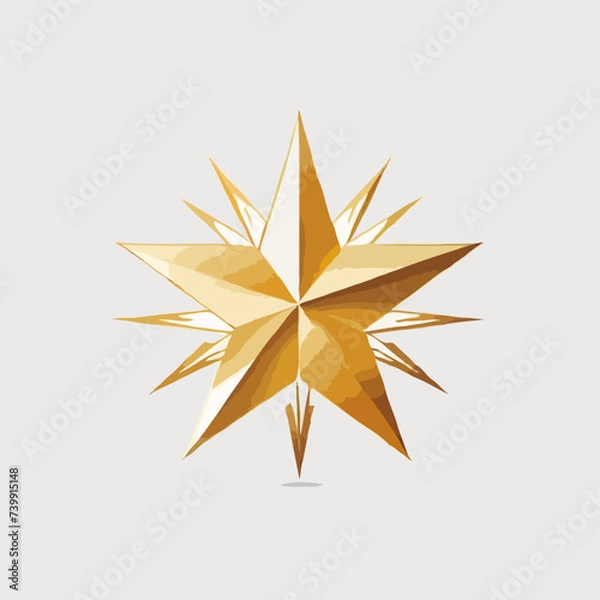 Fototapeta golden star isolated on white 