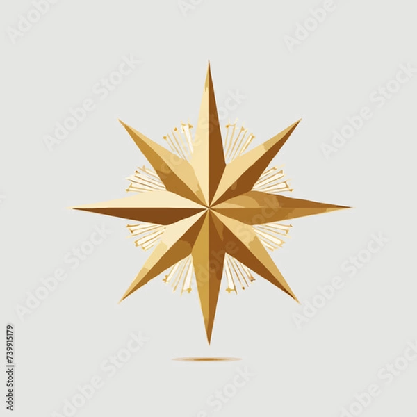 Fototapeta golden star isolated on white 