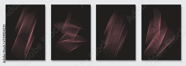 Obraz Vector abstract background, creative subtle surface patterns, geometric texture. Deluxe Minimal pattern design. Dark colors. Modern Cover templates set.
