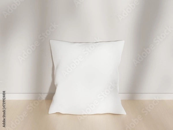 Obraz Blank white soft square pillow, front view, mockup for your design, home decor