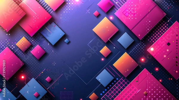 Obraz Futuristic elements dark color scheme abstract background