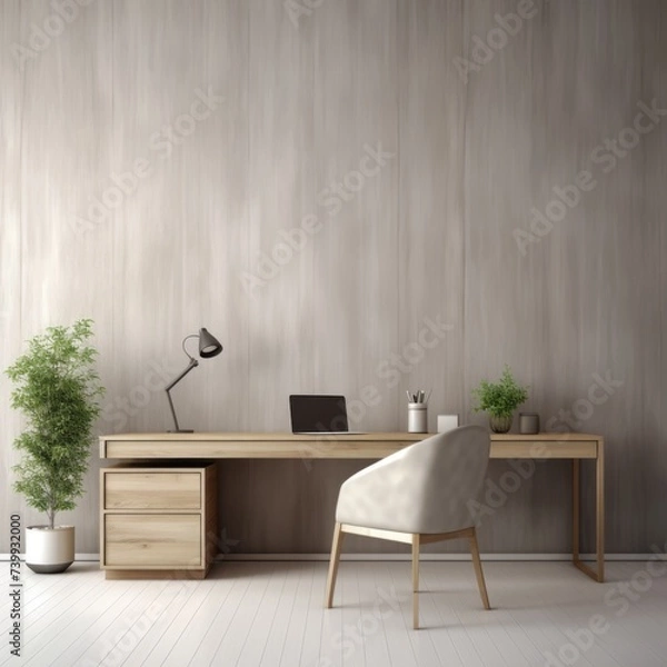 Obraz Empty mockup grey office wall with minimalistic concept design