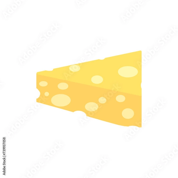 Obraz シンプルな三角の穴あきチーズ