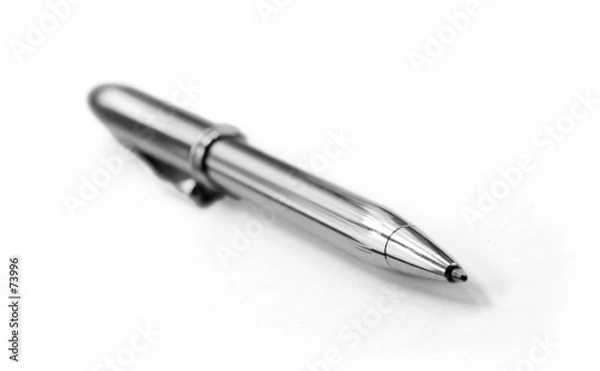 Obraz metal ballpoint pen on a white background