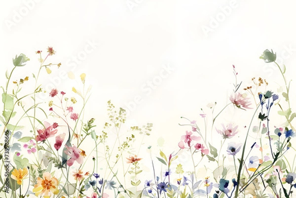 Obraz watercolour floral border