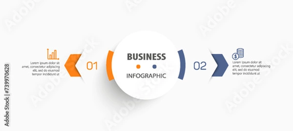 Obraz Vector infographic template with icons and 2 options or steps	