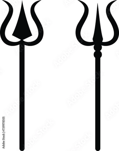 Obraz Vector Trishul design, Lord ShivaTrishul Trident Vector Illustration 
