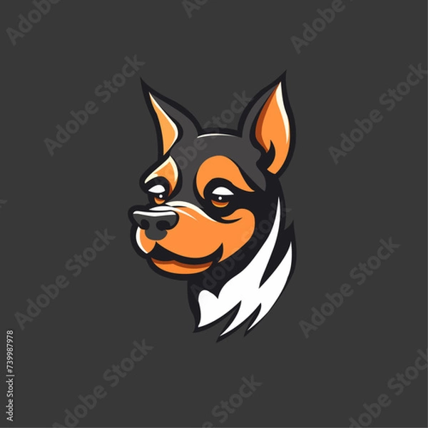 Obraz Minimalistic dog mascot logo