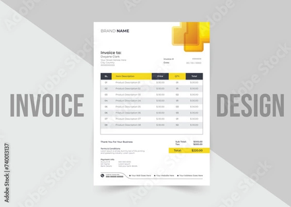 Obraz Creative invoice template design