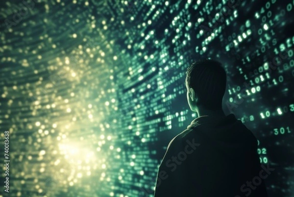 Obraz Fuse the concept of binary code and the universe to create a thought provoking piece