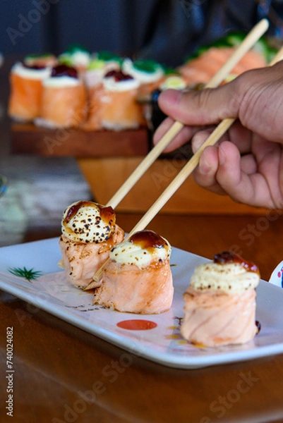 Fototapeta Gunkan Salmão