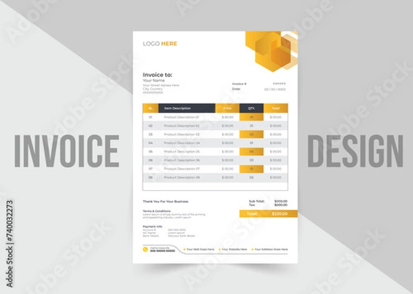 Obraz Creative invoice template design