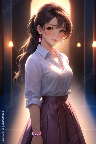 Obraz Portrait d'une femme en tenue retro