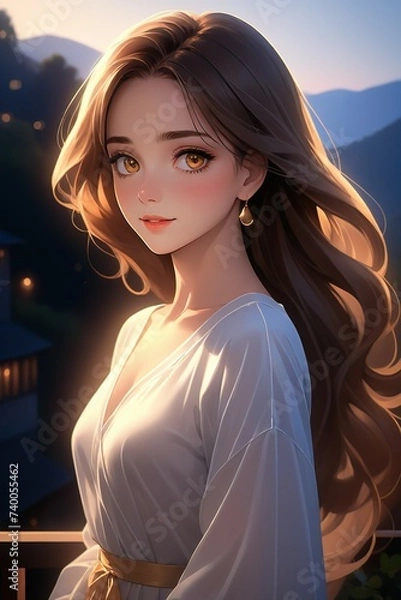 Obraz Portrait de femme en robe