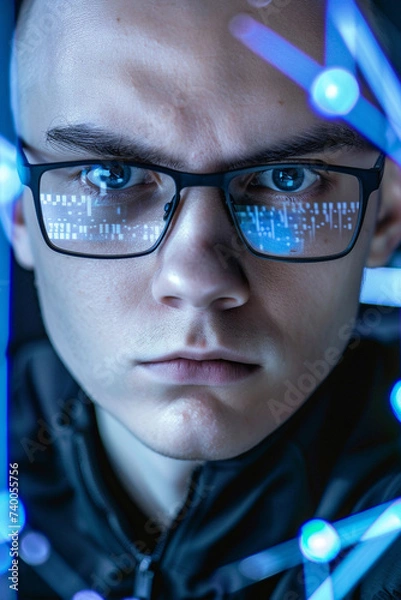 Fototapeta GENERATIVE AI at the Forefront: Cybersecurity Expert Amid Advanced SOC Technologies