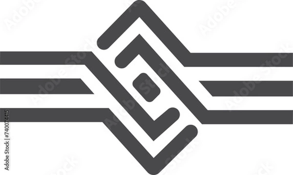 Fototapeta Creative logo for business on a white background. With lines. Minimalistic