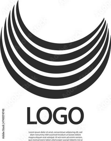 Fototapeta Creative logo for business on a white background. With lines. Minimalistic