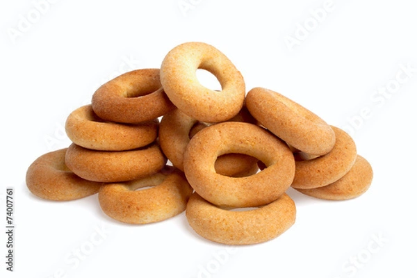 Fototapeta Corn bagels isolated on a white background