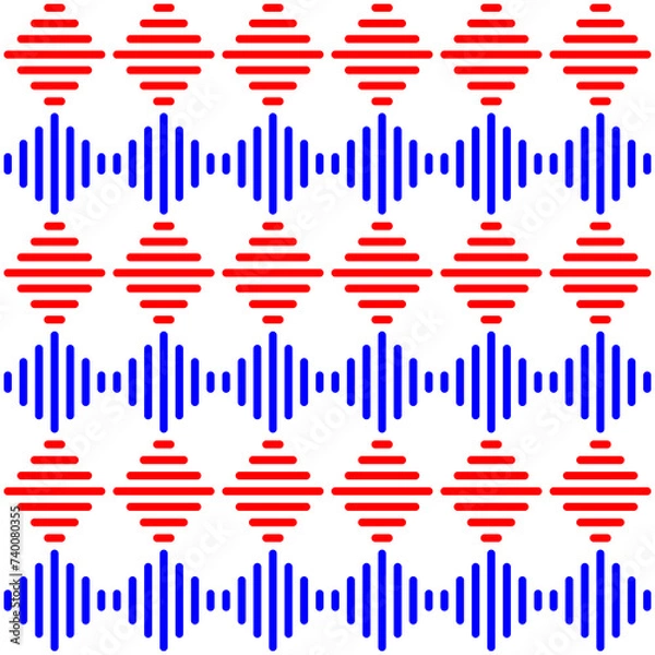 Fototapeta Red and blue tartan plaid stripes seamless pattern background vector. Geometric shape fabric pattern design. Wall and floor ceramic tiles pattern.