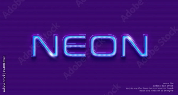 Obraz vector realistic neon 3d text effect