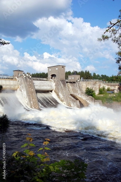 Obraz Hydroelectric power station dam in Imatra, Finland