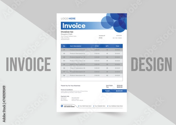 Obraz Creative invoice template design