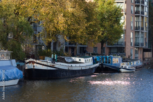 Obraz Amsterdam péniche