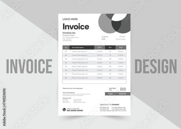 Obraz Creative invoice template design