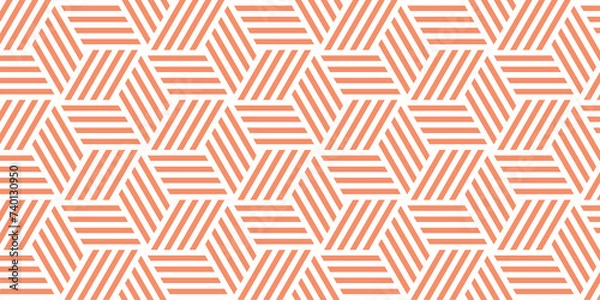 Fototapeta geometric cubic background. texture from orange and white lines	