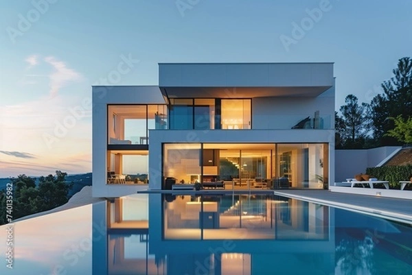 Obraz modern house with pool