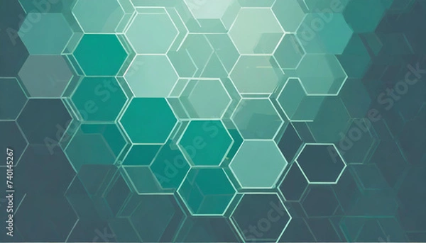 Fototapeta Digital hexagon abstract background