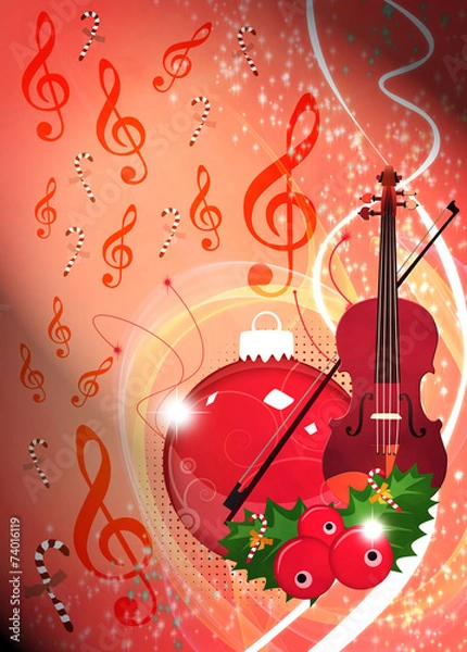 Fototapeta Chistmas music background